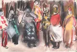 Corneliu Baba, Artistul și circarii, ceracolor și cărbune pe hârtie