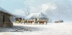 Henri Trenk, Poștalionul, 1858, ulei pe pânză