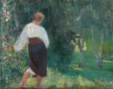 Arthur Verona, Țărăncuță în grădină, ulei pe pânză