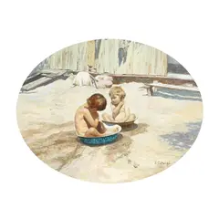 George Catargi, Frățiori, 1929, ulei pe lemn