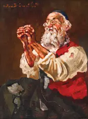 Peticarul by Octav Băncilă, ulei pe placaj, sold Dec 2019