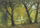 Confidențe by Kimon Loghi, ulei pe pânză, sold Dec 2019