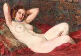 Alexandru Poitevin Scheletti, Nud pe divan, 1939, ulei pe pânză