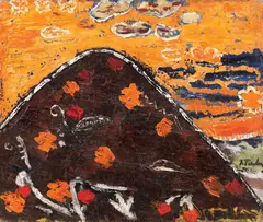 Deal și fluturi by Ion Țuculescu, sfârșitul anilor '40, ulei pe pânză, sold Dec 2019