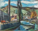 M. H. Maxy, Peisaj la Reșița, 1946, ulei pe pânză
