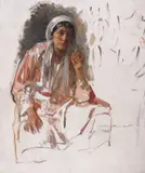 Chivuță by Nicolae Vermont, ulei pe pânză, sold Dec 2019