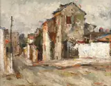 Stradă din Iași by Adam Bălţatu, ulei pe pânză, sold Dec 2019