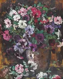 Petunii by Octav Băncilă, ulei pe pânză, sold Dec 2019