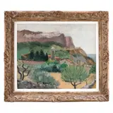 Vedere din Bretania by Theodor Pallady, 1935-1937, ulei pe pânză lipită pe carton, sold Dec 2019
