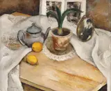 Nicolae Stoica, Natură statică cu lămâi și fotografie, ulei pe pânză