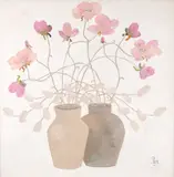 Ciclamene by Constantin Piliuță, 1983, ulei pe pânză, sold Dec 2019