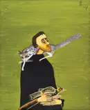 Păsărarul by Sorin Ilfoveanu, 2008, acrilic pe pânză, sold Dec 2019