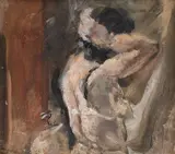 Cochetărie by Theodor Pallady, ulei pe carton, sold Dec 2019