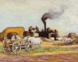 Ștefan Luchian, La treierat, 1909-1910, ulei pe pânză