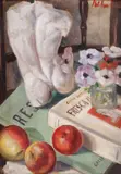 Constantin Mihalcea-Bragă, Natură statică cu statuetă antică, ulei pe carton