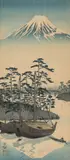 Kobayashi Kiyochika, Peisaj cu muntele Fuji, cca. 1910-1920, xilogravură nishiki-e