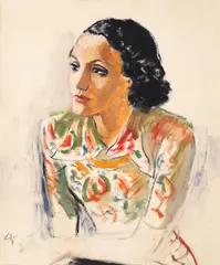 Charles Kiffer, Portretul lui Edith Piaf, ulei pe carton