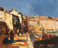 Louis Bonamici, Portul Bastia Corsica, ulei pe pânză