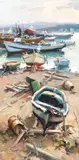 Josep Sarquella i Escobet, Port în Costa Brava, ulei pe pânză
