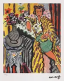 Model și vas cu anemone by Henri Matisse, cromolitografie, sold Oct 2019