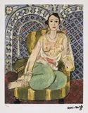 Odaliscă cu șalvari verzi by Henri Matisse, cromolitografie, sold Oct 2019