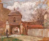 Clopotniță la Târgoviște by Nicolae Vermont, ulei pe carton, offered Oct 2019