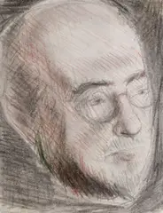 Tatăl artistului by Corneliu Baba, creioane colorate pe hârtie, sold Oct 2019