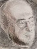 Tatăl artistului by Corneliu Baba, creioane colorate pe hârtie, sold Oct 2019