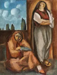 Tătăroaice by Iosif Iser, ulei pe carton, sold Oct 2019