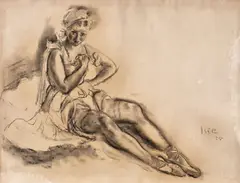 Iosif Iser, Balerină, 1935, cărbune pe hârtie cu filigran