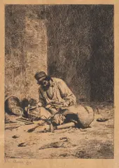 Spoitor by Theodor Aman, acvaforte și gravură cu acul, sold Oct 2019