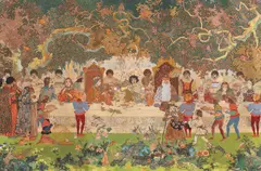 Mişu Teişanu, Nuntă împărătească, 1919, acuarelă, tempera, tuș și creion pe carton subțire