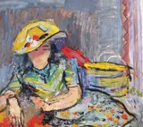 Alexandru Ciucurencu, Pălăria galbenă, 1940, ulei pe carton