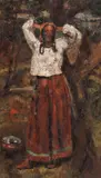 Chivuță by Octav Băncilă, ulei pe pânză, sold Oct 2019