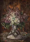 Flori de liliac by Octav Băncilă, 1919, ulei pe pânză, sold Oct 2019