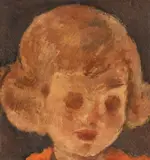 Fetița blondă by Nicolae Tonitza, 1925-1926, ulei pe carton, sold Oct 2019