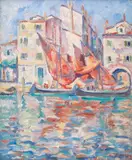 Nicolae Dărăscu, Bărci la Veneția, ulei pe carton