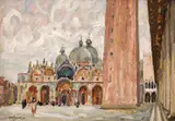 Samuel Mützner, Piața San Marco, ulei pe carton