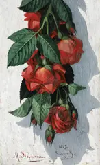 Mihail Ștefănescu, Trandafiri, 1887, ulei pe carton