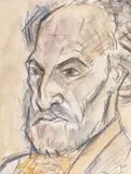 Theodor Pallady, Autoportret, creion și acuarelă pe hârtie