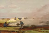 Afumatul algelor la Penmarc'h by Stefan Popescu, ulei pe pânză, sold Oct 2019