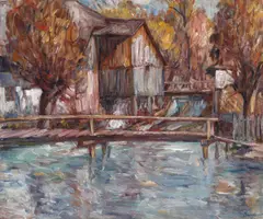 Moară by Marius Bunescu, ulei pe pânză, sold Oct 2019