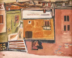 Brădut Covaliu, Taifas, 1969, ulei pe pânză