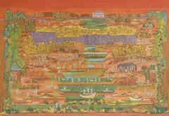 Vasile Celmare, Kinegeticos la Mogoșoaia, emulsie de tempera pe pânză