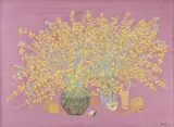 Vasile Celmare, Forsiția, tempera cu emulsie pe hârtie lipită pe pânză