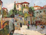 Canal Grande by Rudolf Négely, 1936, ulei pe pânză, sold Sep 2019