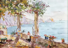 Rudolf Négely, Faleză pe insula Capri, 1937, ulei pe pânză