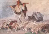 Stoica Dumitrescu, Ciobănaș cu turma de oi