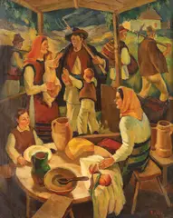Nicolae Popa-Iași, Întoarcerea de la câmp, ulei pe pânză