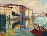 Marinar în port by Rudolf Négely, ulei pe pânză, sold Sep 2019